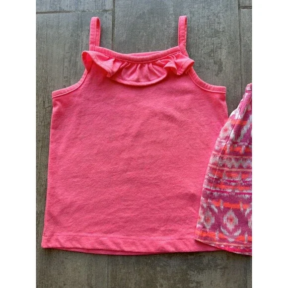 Set of 3 Lot Toddler Baby Girl Sleeveless Tank Top Cotton Casual Ruffle 24m 2T - Picture 2 of 9